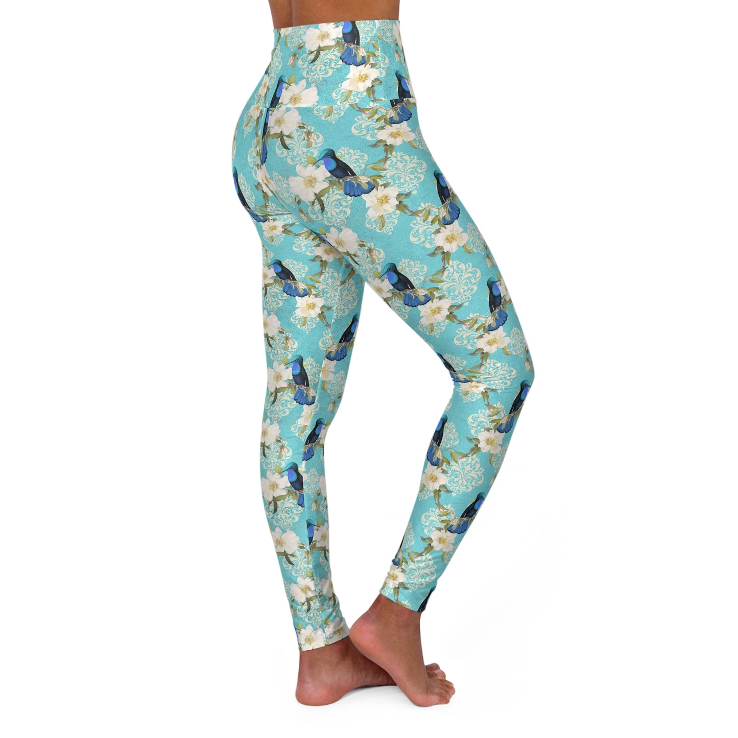 Blue Bird High-Waist Yoga Leggings — Women's Activewear