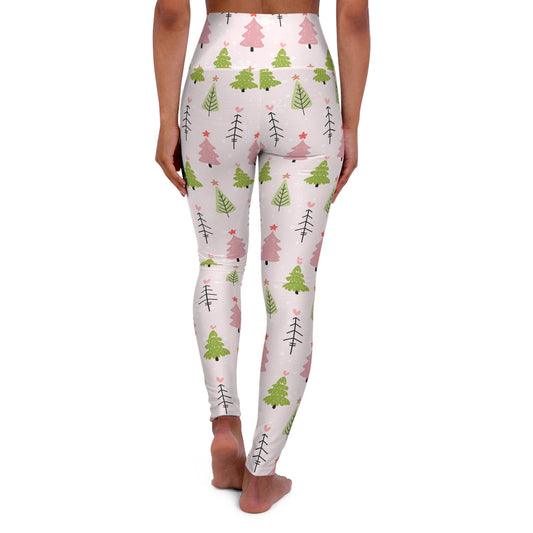Christmas Trees High-Waisted Yoga Leggings — Festive Holiday Activewear