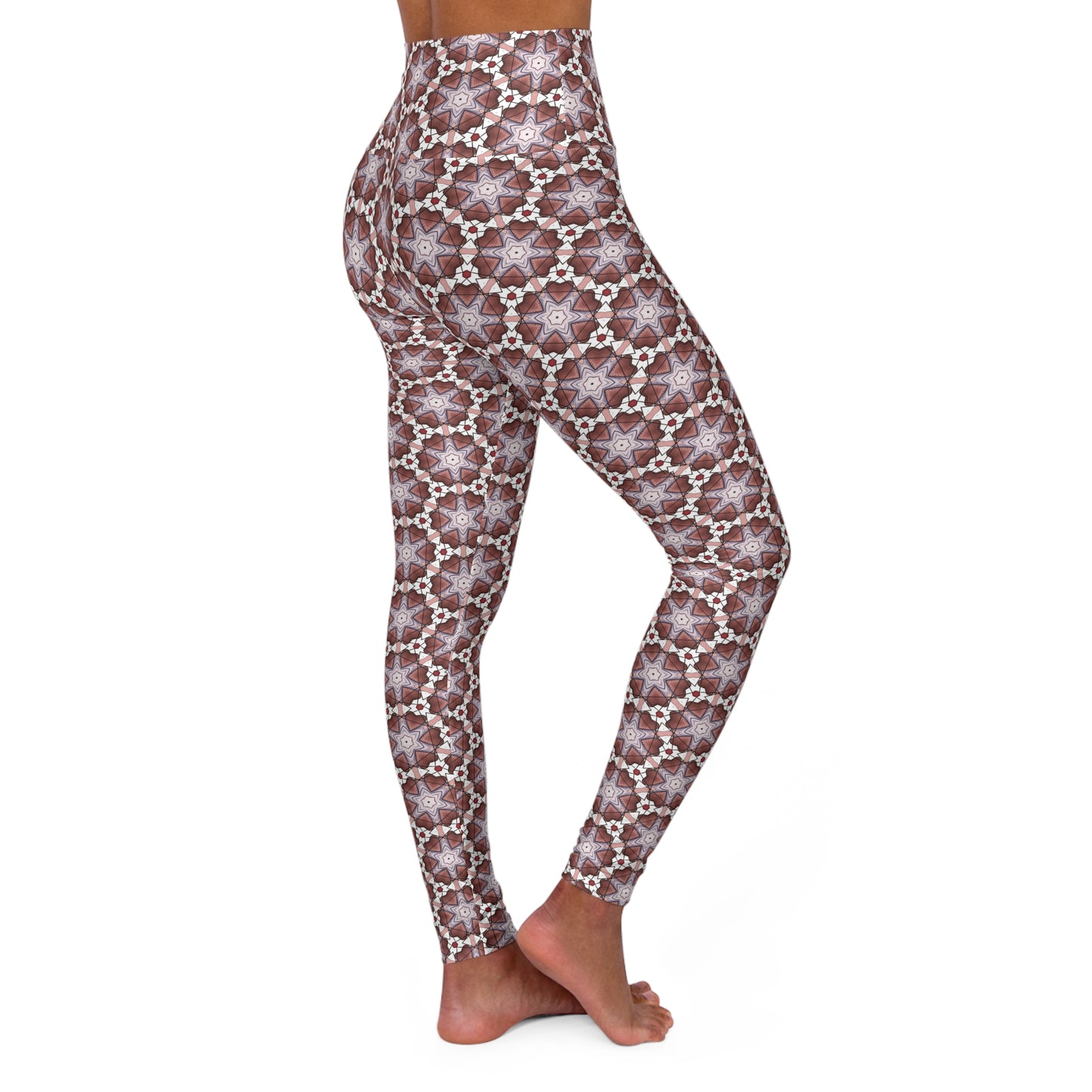 Abstract High-Waisted Yoga Leggings — Women's Fitness & Workout Tights