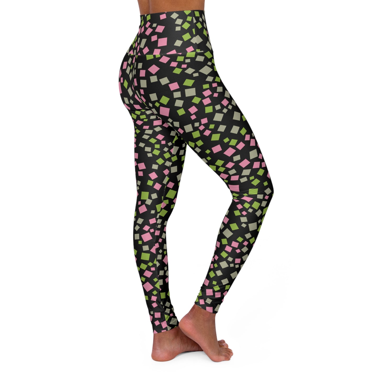 Abstract High-Waisted Yoga Leggings — Colorful Printed Women's Workout Pants