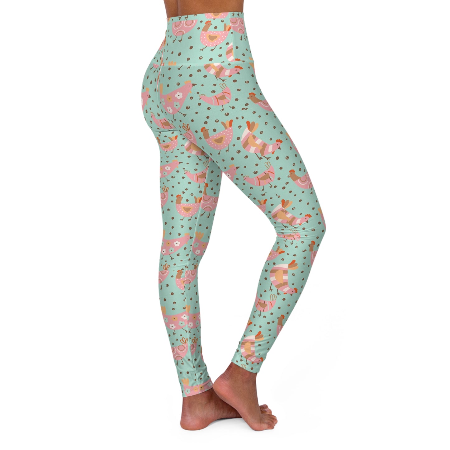 Chickens Yoga Leggings High Waisted Leggings | Farm Animal Cute Chick Activewear