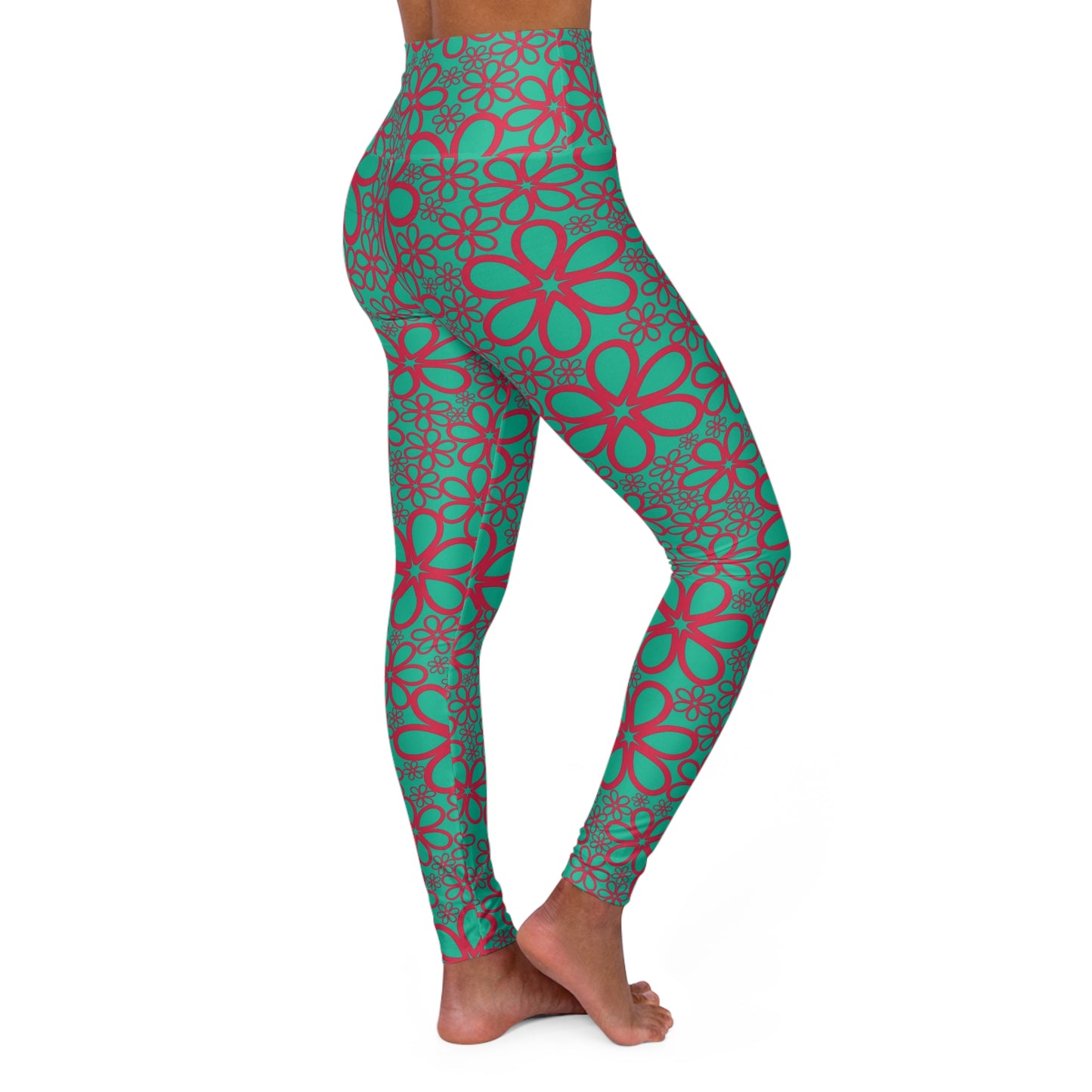 Floral High-Waisted Yoga Leggings — Women's Stretchy Workout Pants