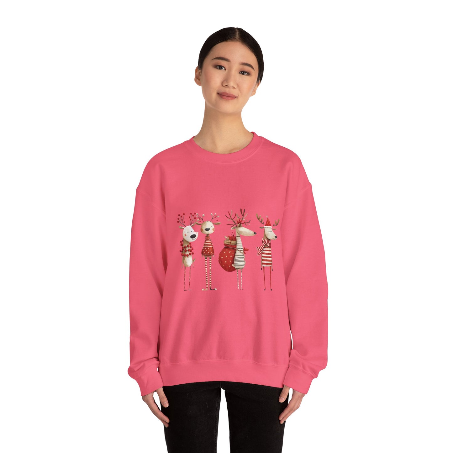 Christmas Reindeer Crewneck Sweatshirt — Holiday Reindeer Sweatshirt