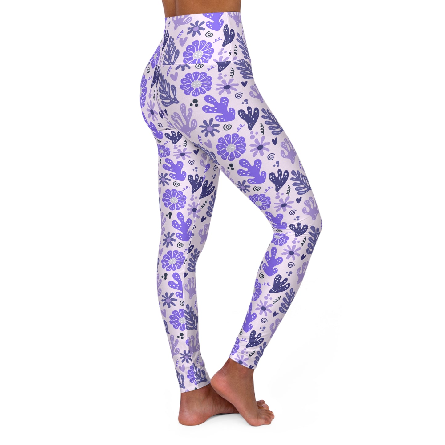 Lavender Cactus High Waisted Yoga Leggings — Floral Desert Activewear