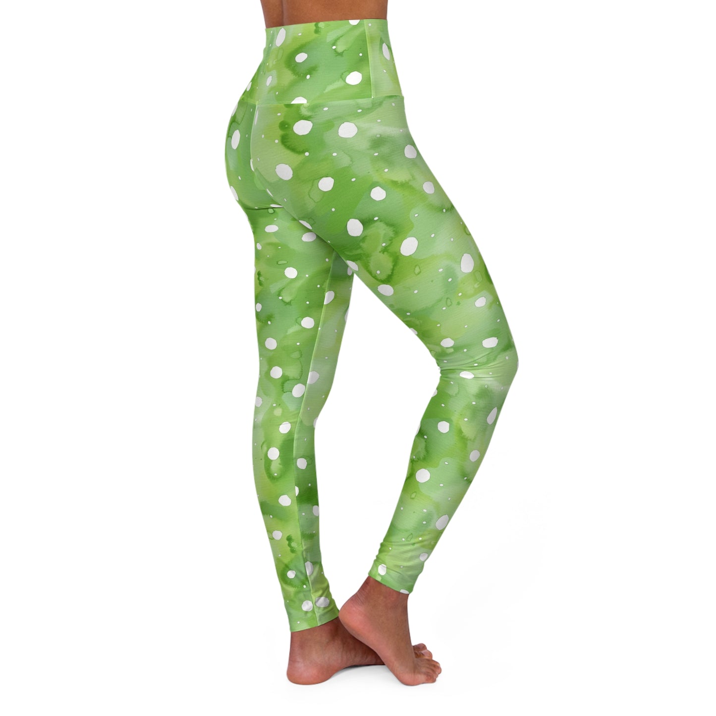 Tie-Dye Polka Dot High-Waisted Yoga Leggings — Women's Workout Tights