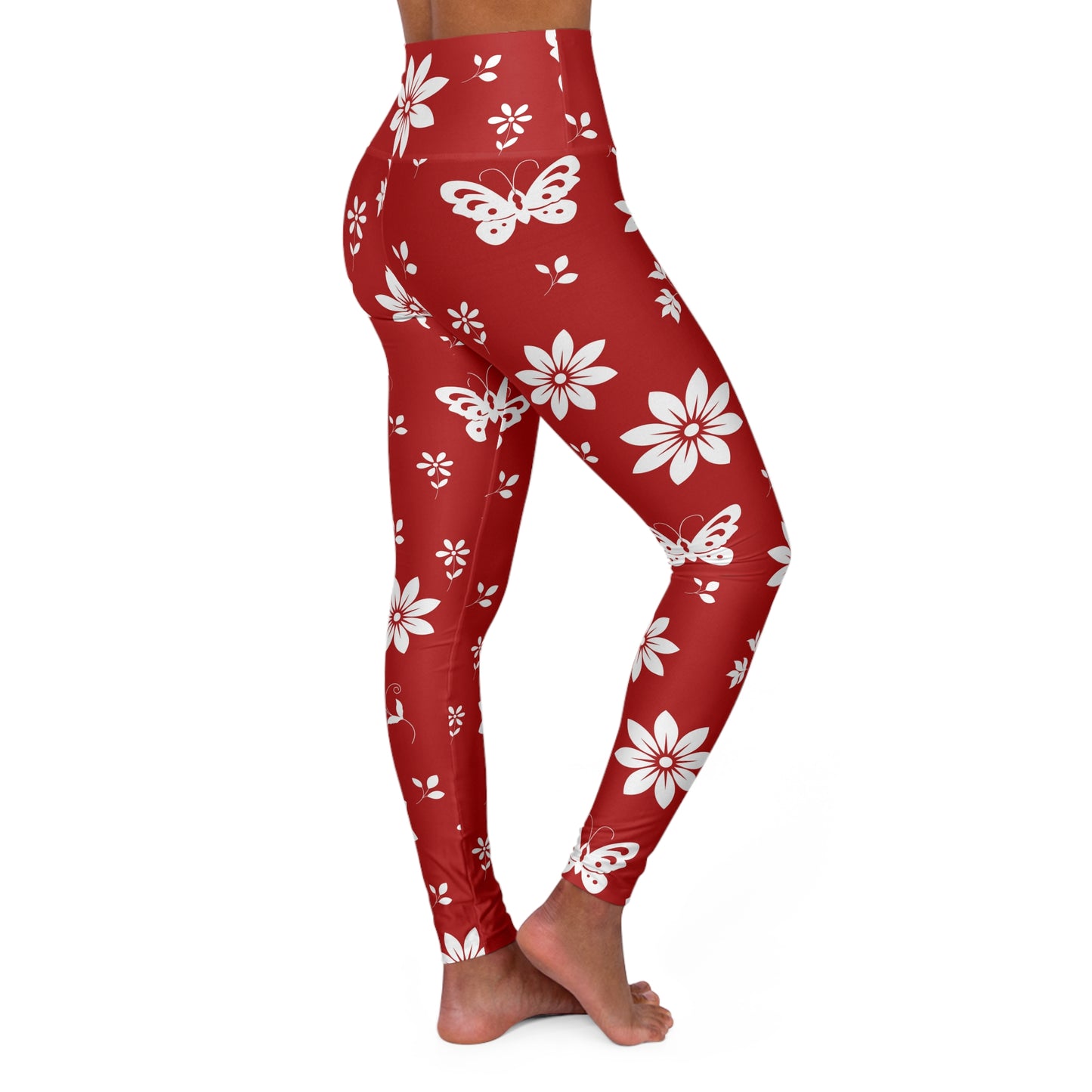 Floral Yoga Leggings, Workout Pants, Women's Activewear, Spring Floral , High Waisted Gym Tights
