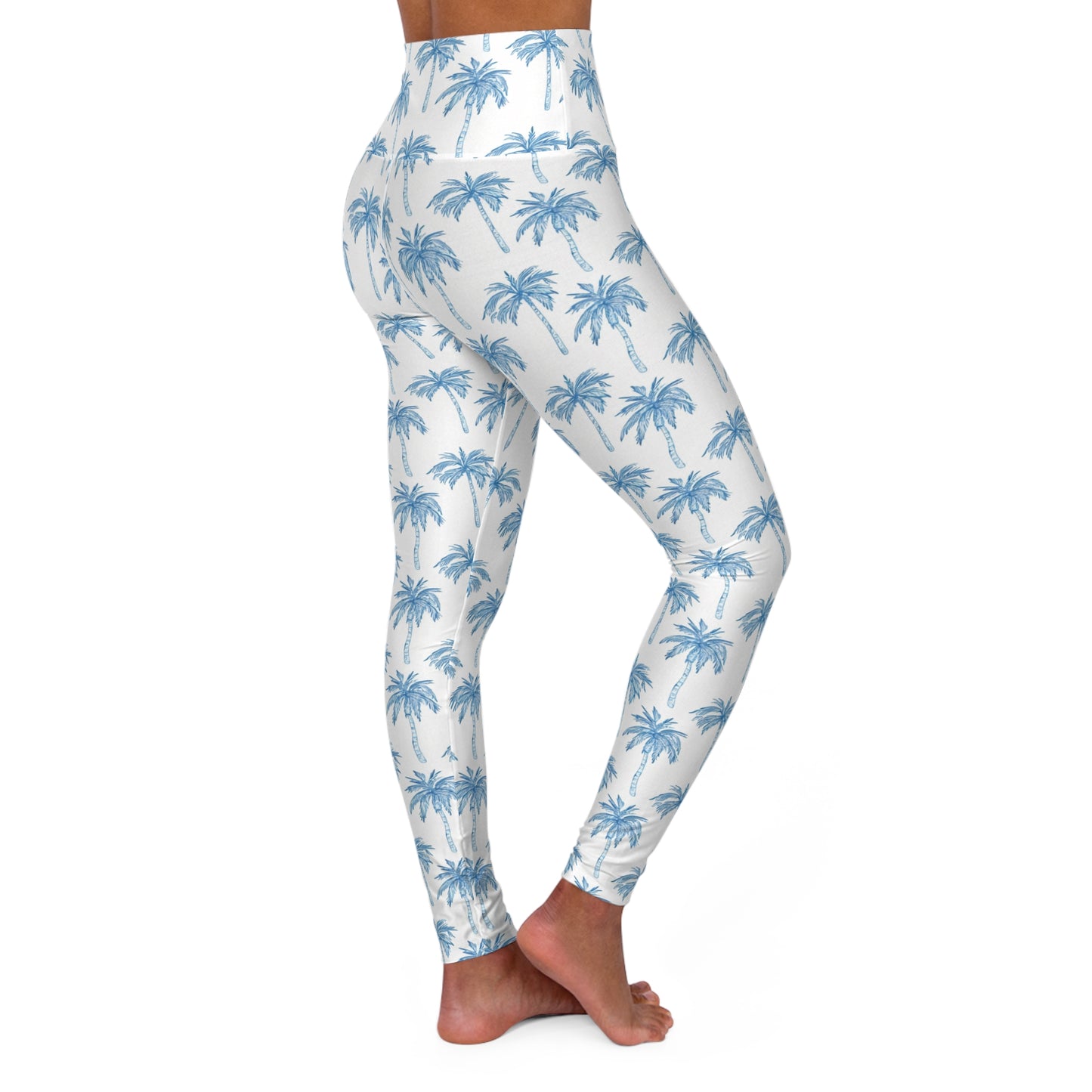 Palm Trees High Waisted Yoga Leggings — Tropical AOP Leggings