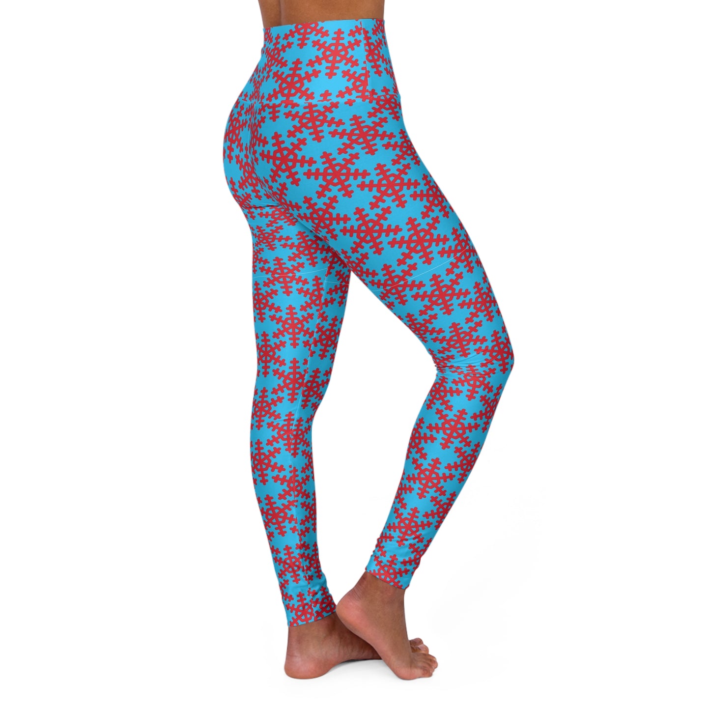 Snowflake Winter Yoga Leggings | High Waisted Workout Pants