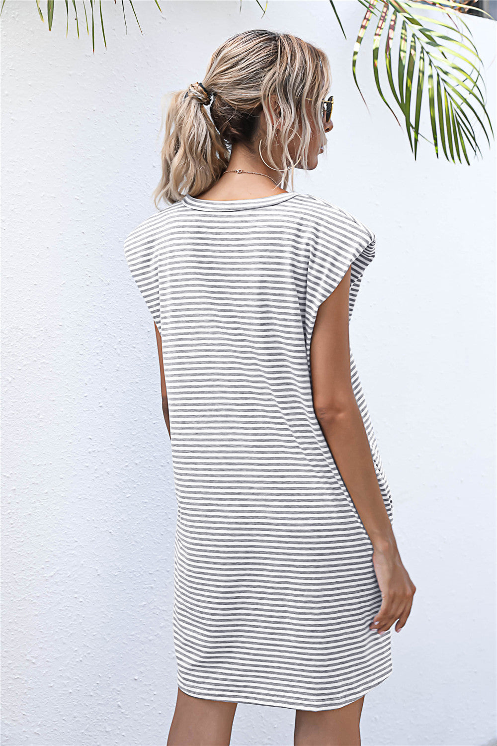 Shoulder Pad Tank Dress - Touch Me Textures