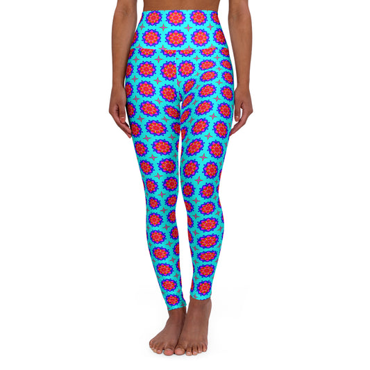 Abstract High Waist Yoga Leggings, Fitness Tights