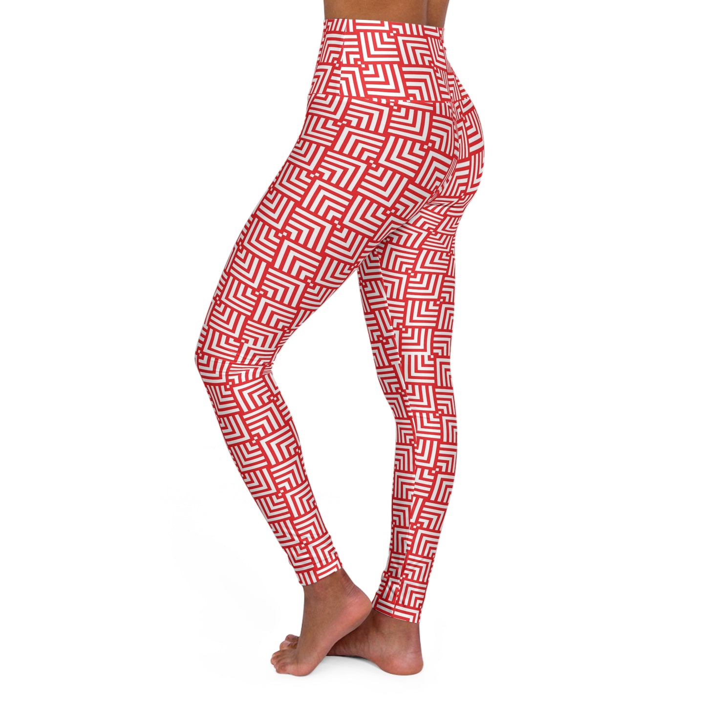 Abstract High-Waisted Yoga Leggings — High Waist Activewear with Bold Abstract Print