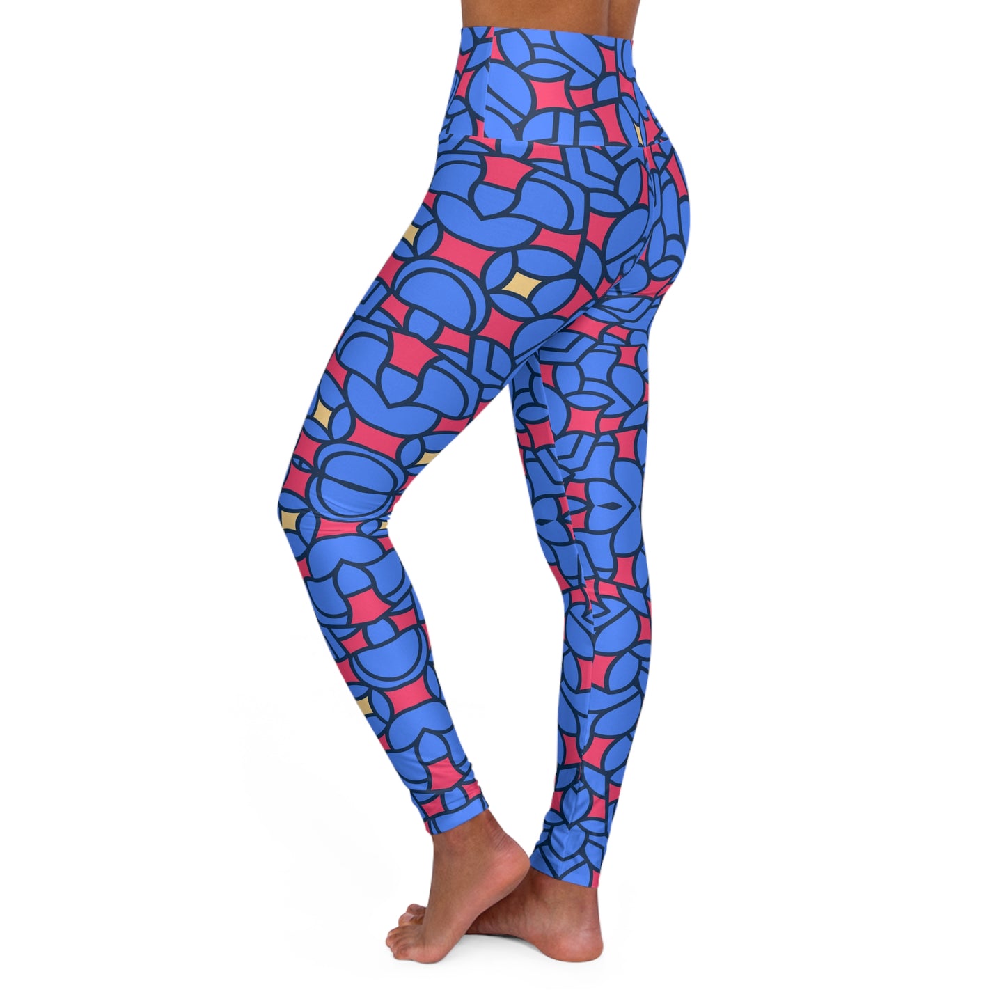 Abstract Geometric High-Waist Yoga Leggings — Women's Workout & Activewear