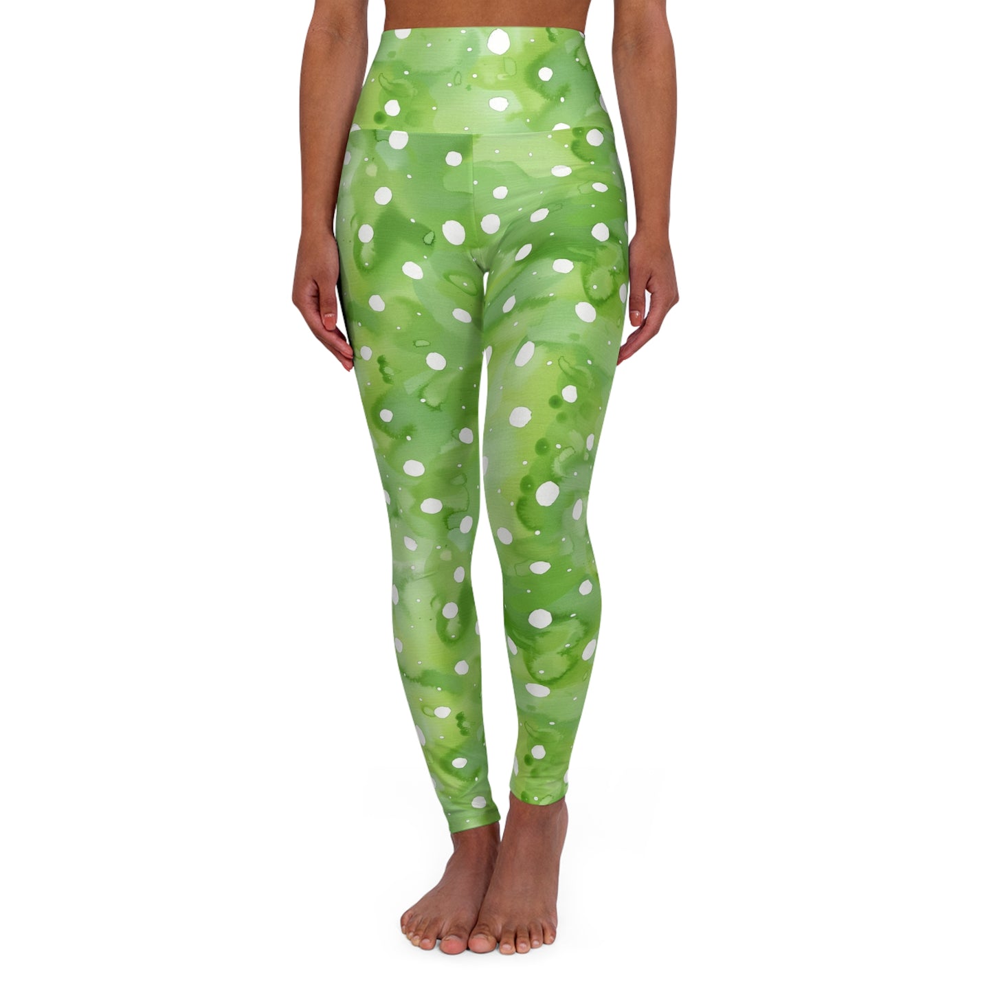 Tie-Dye Polka Dot High-Waisted Yoga Leggings — Women's Workout Tights