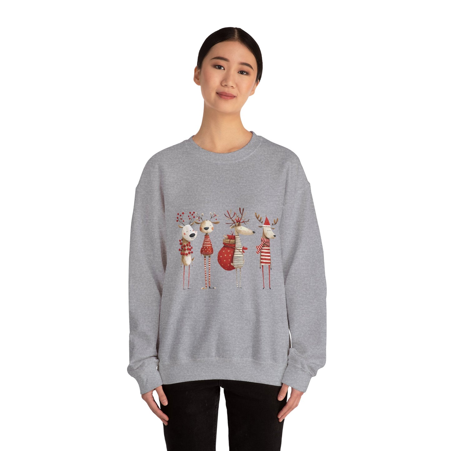 Christmas Reindeer Crewneck Sweatshirt — Holiday Reindeer Sweatshirt