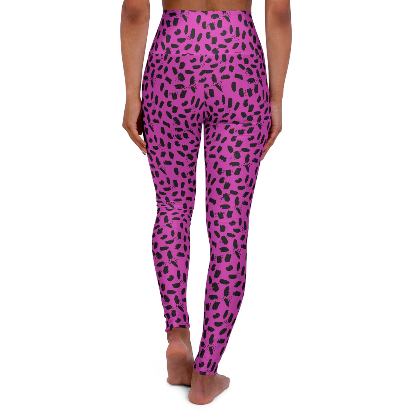 Purple Paintstroke High-Waisted Yoga Leggings