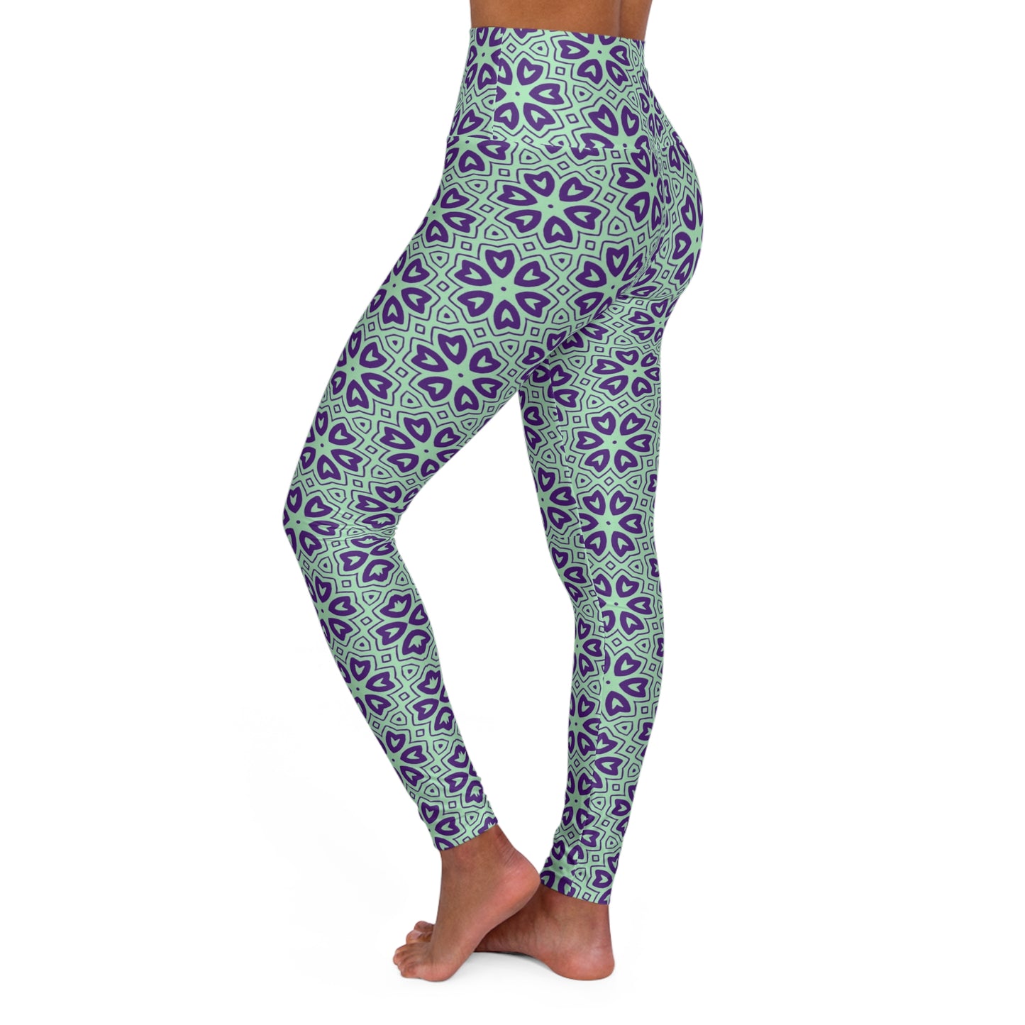 Abstract High-Waisted Yoga Leggings — High Waist Athletic Leggings for Workout & Fitness