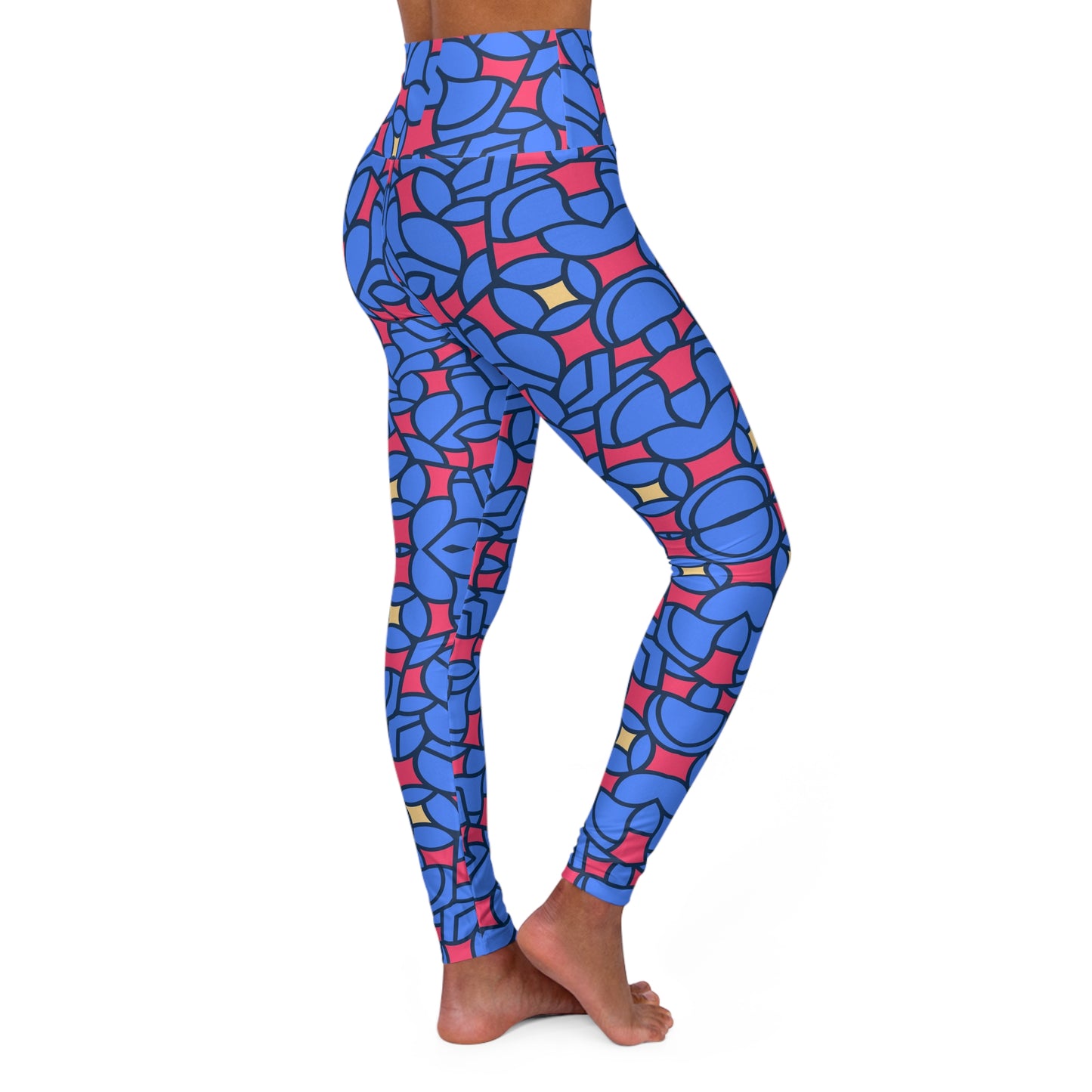 Abstract Geometric High-Waist Yoga Leggings — Women's Workout & Activewear