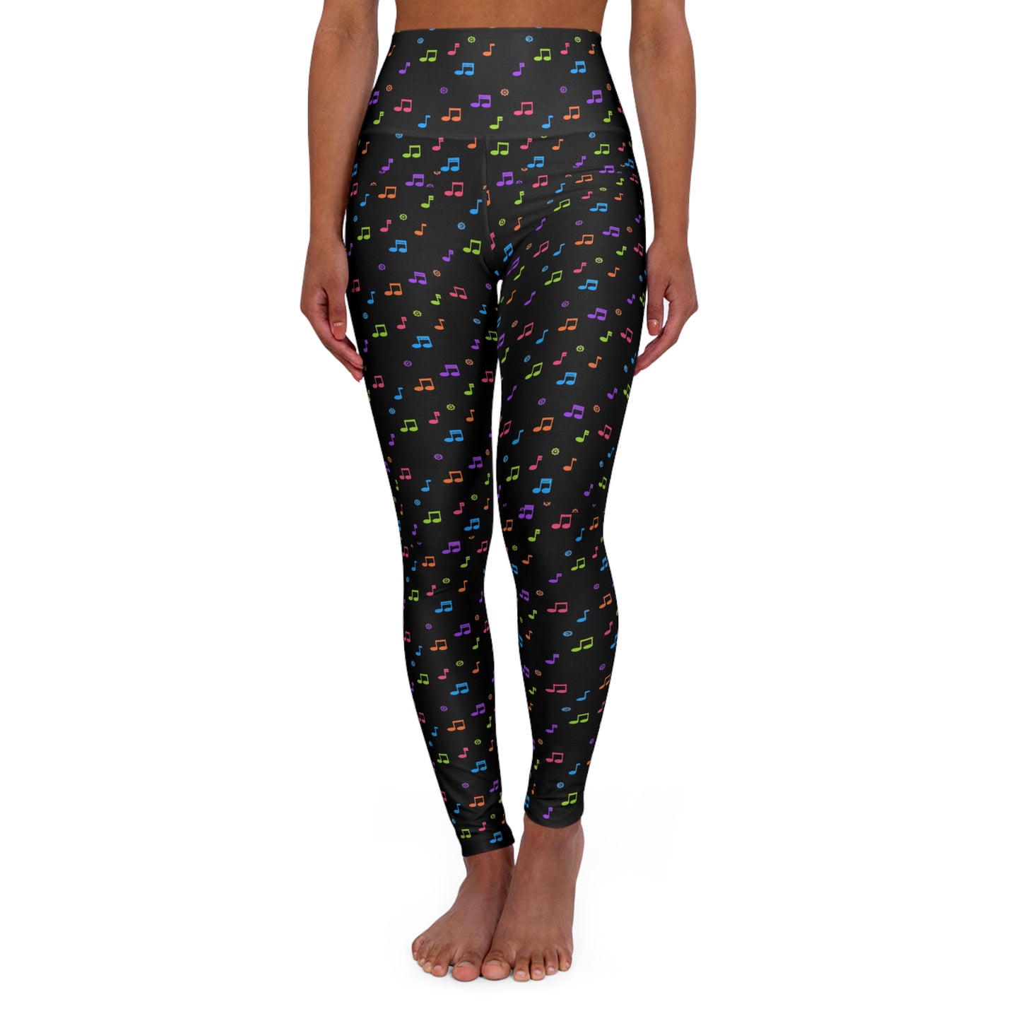 Music Notes High-Waisted Yoga Leggings — Music Lover Workout Tights