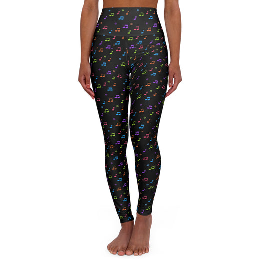Music Notes High-Waisted Yoga Leggings — Music Lover Workout Tights