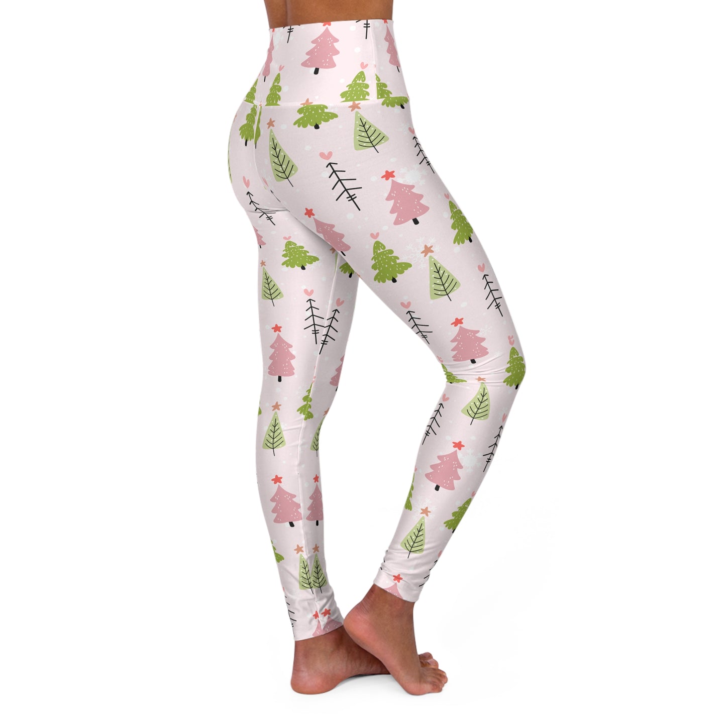 Christmas Trees High-Waisted Yoga Leggings — Festive Holiday Activewear