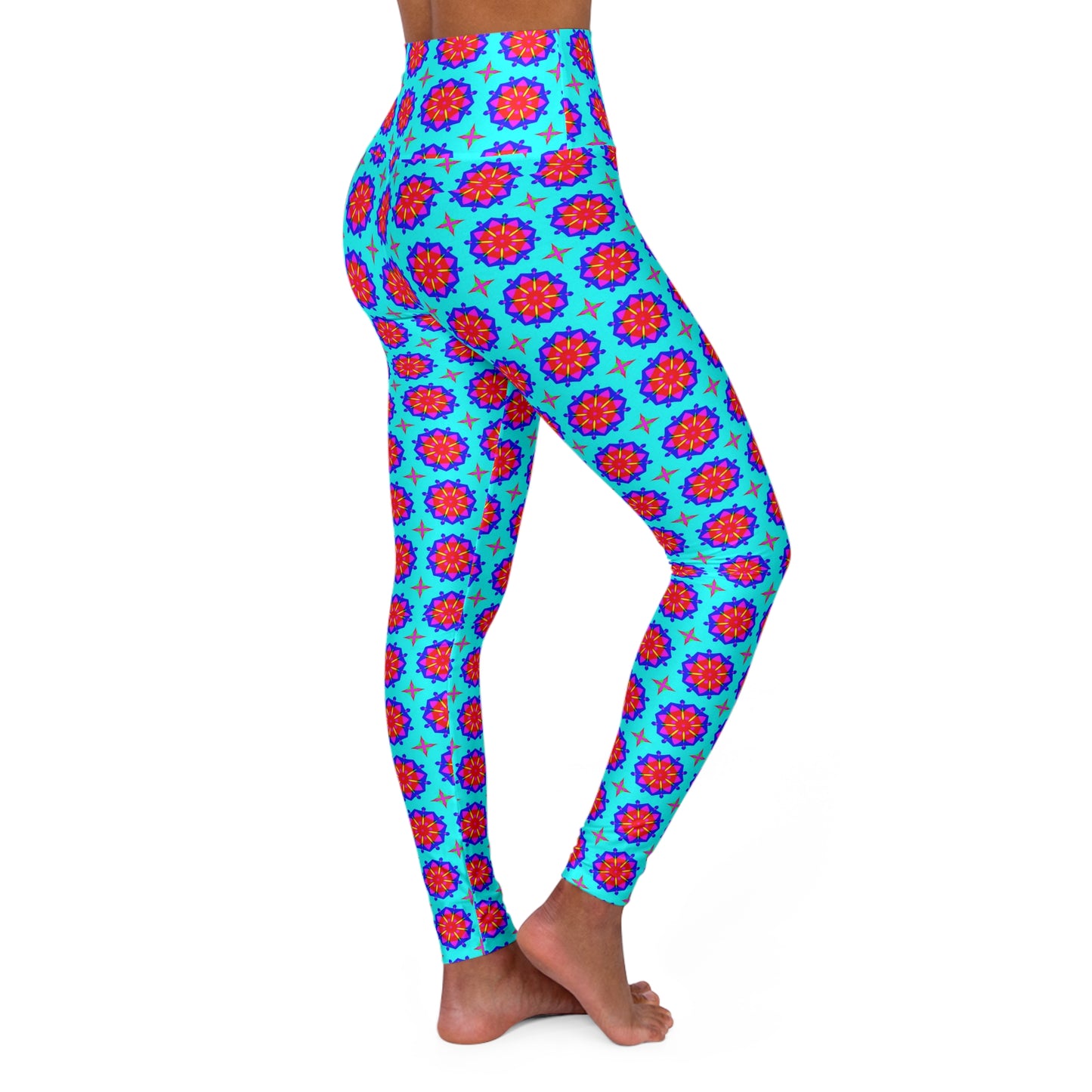 Abstract High Waist Yoga Leggings, Fitness Tights
