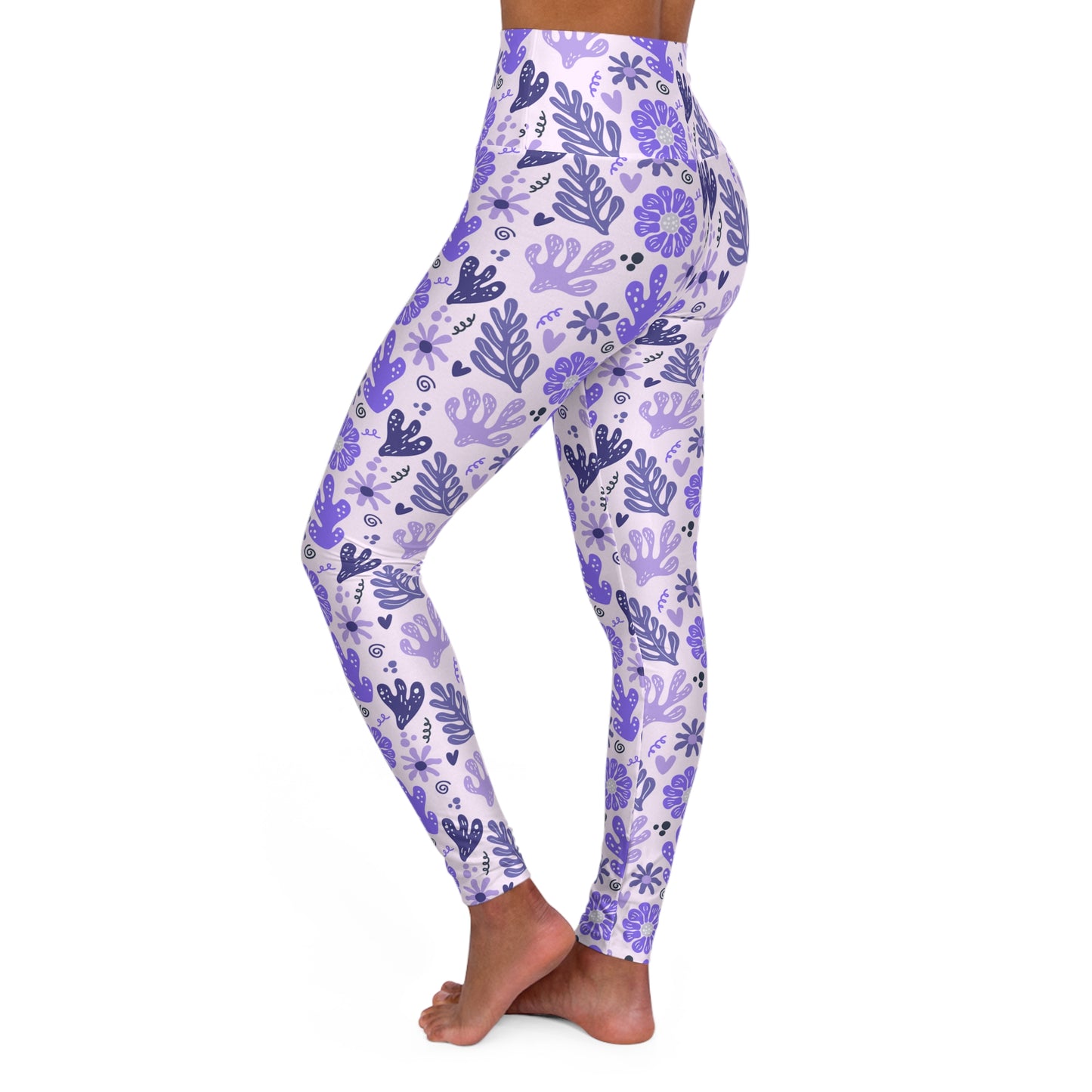 Lavender Cactus High Waisted Yoga Leggings — Floral Desert Activewear