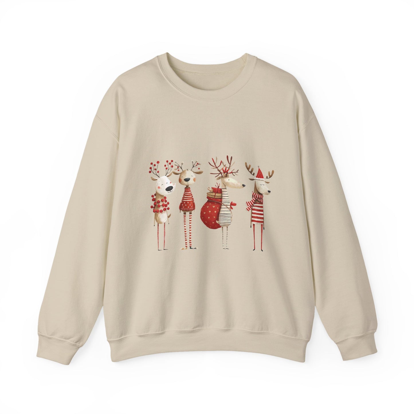 Christmas Reindeer Crewneck Sweatshirt — Holiday Reindeer Sweatshirt