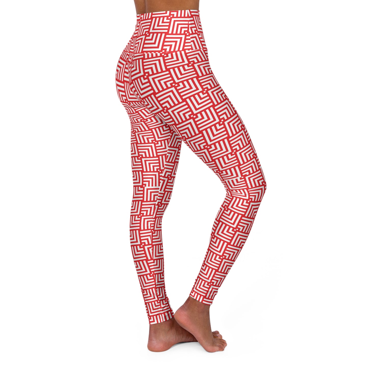 Abstract High-Waisted Yoga Leggings — High Waist Activewear with Bold Abstract Print