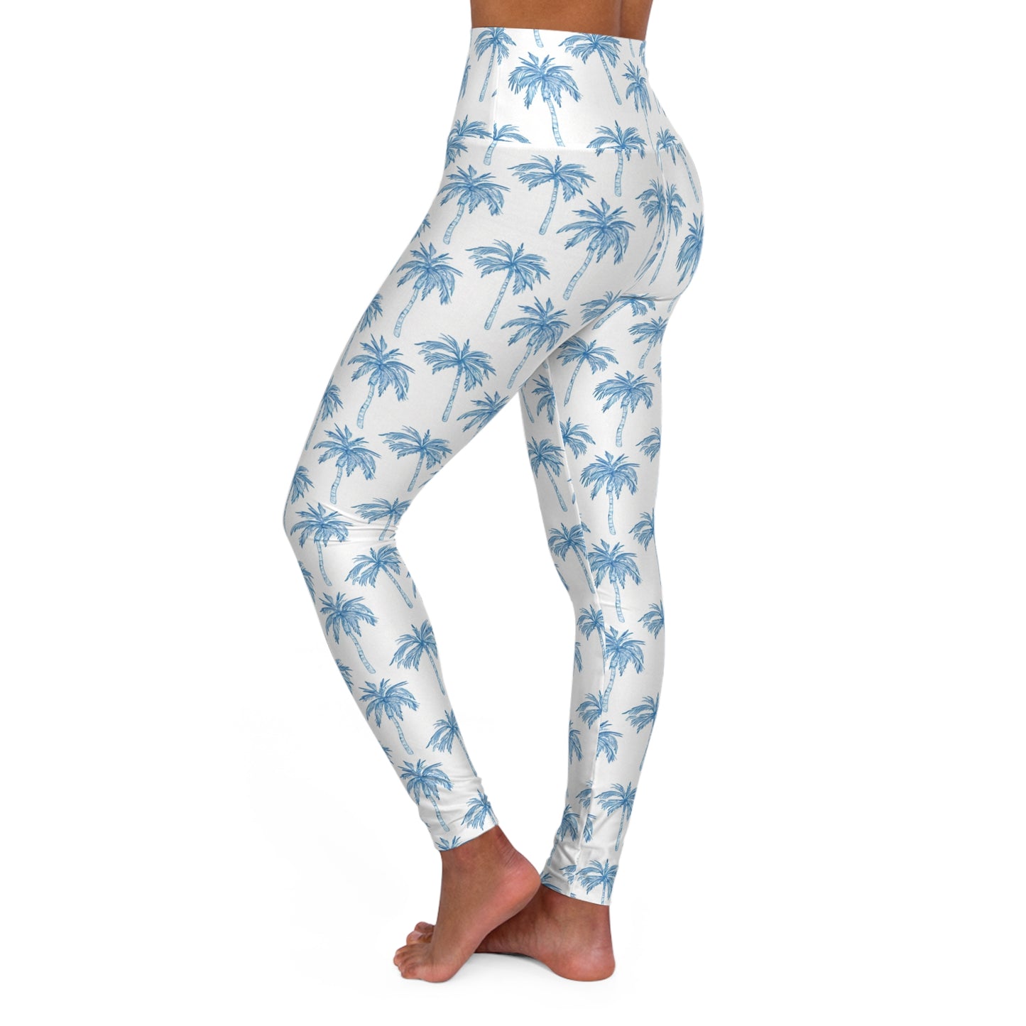 Palm Trees High Waisted Yoga Leggings — Tropical AOP Leggings