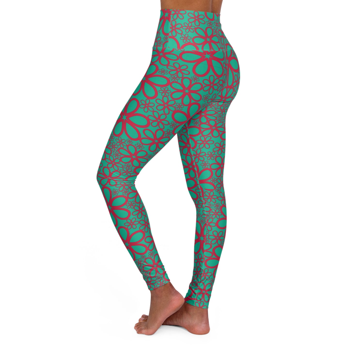 Floral High-Waisted Yoga Leggings — Women's Stretchy Workout Pants