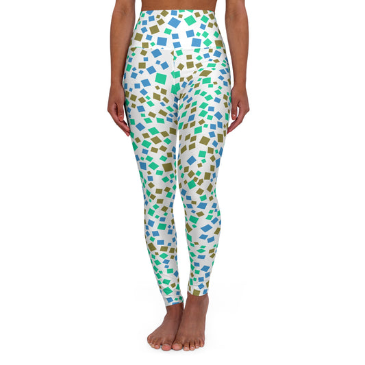 Abstract Geometric High-Waist Yoga Leggings — Colorful Athletic Tights
