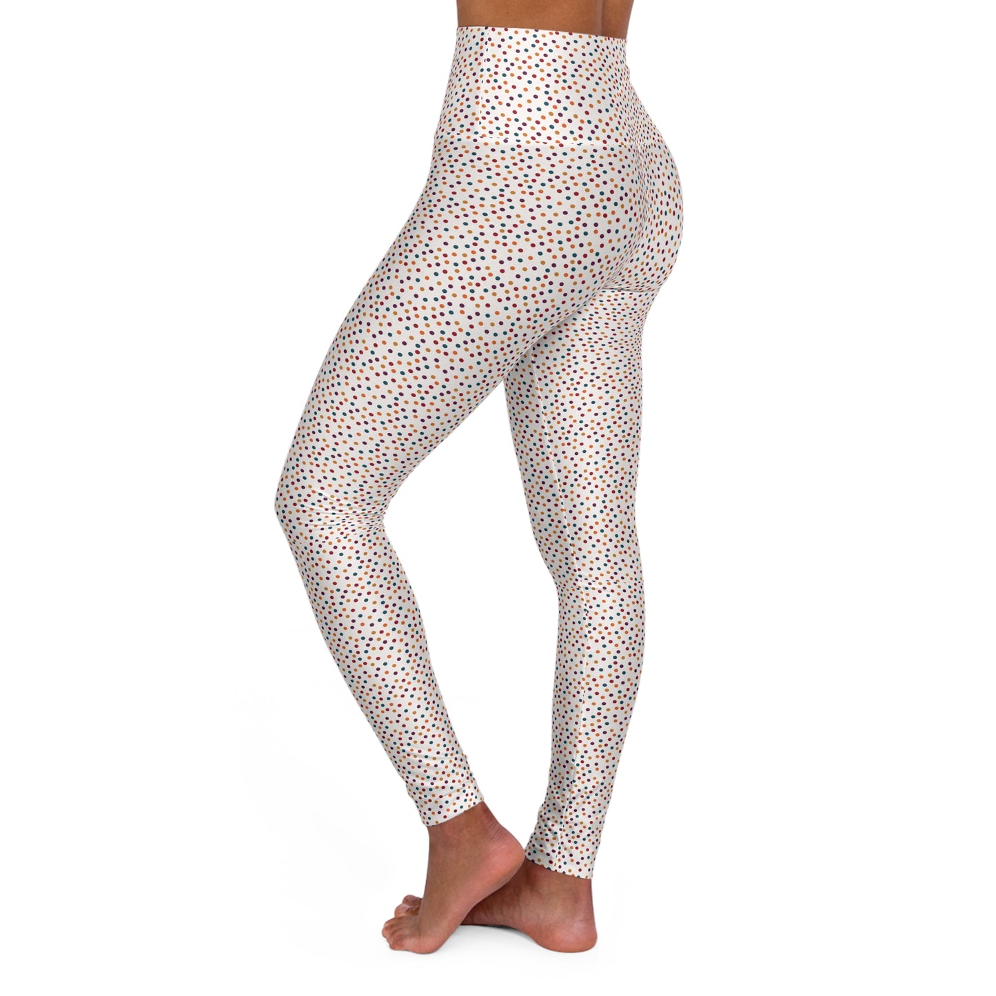 Colorful Polka Dot High-Waisted Yoga Leggings — Women’s Athletic Fitness Tights
