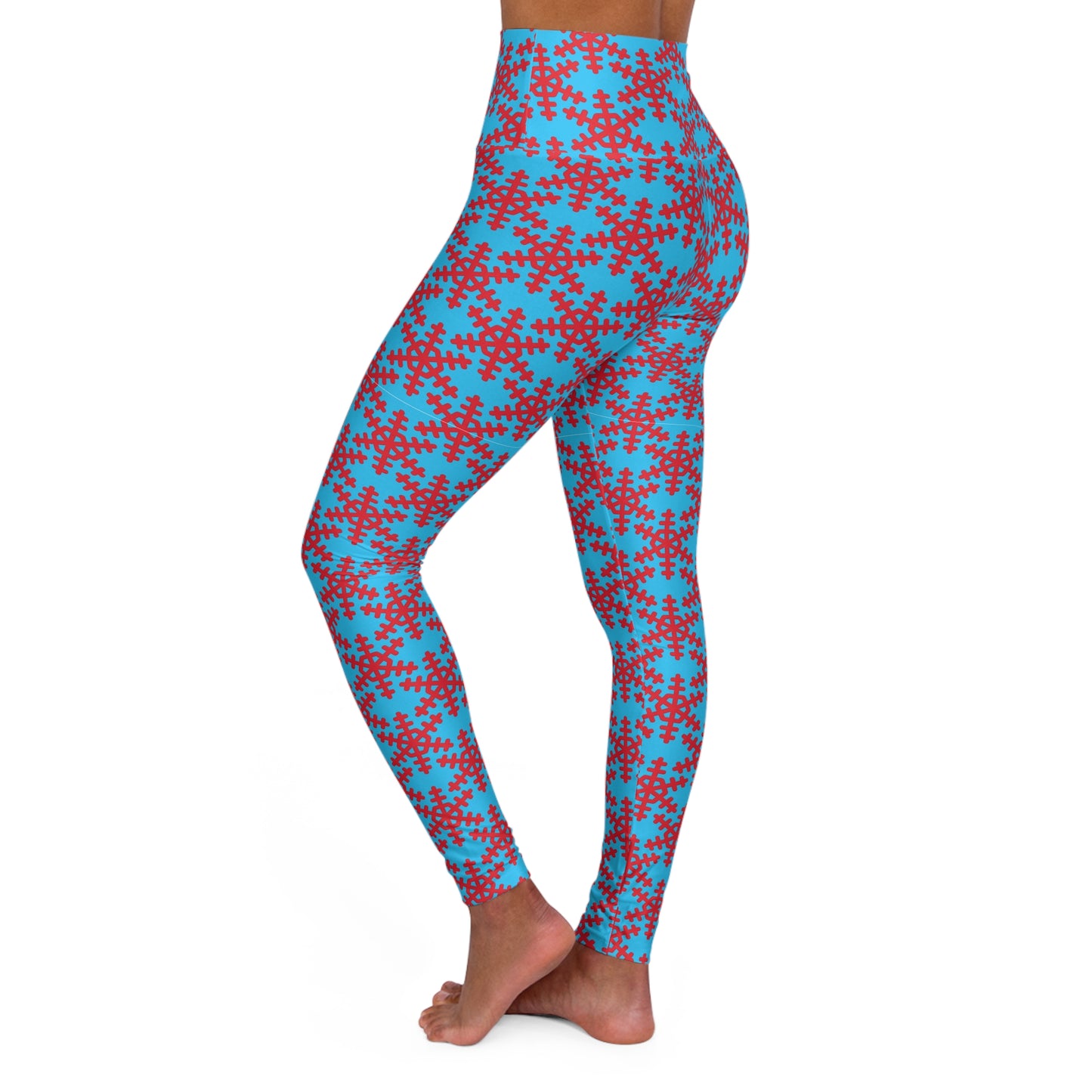 Snowflake Winter Yoga Leggings | High Waisted Workout Pants