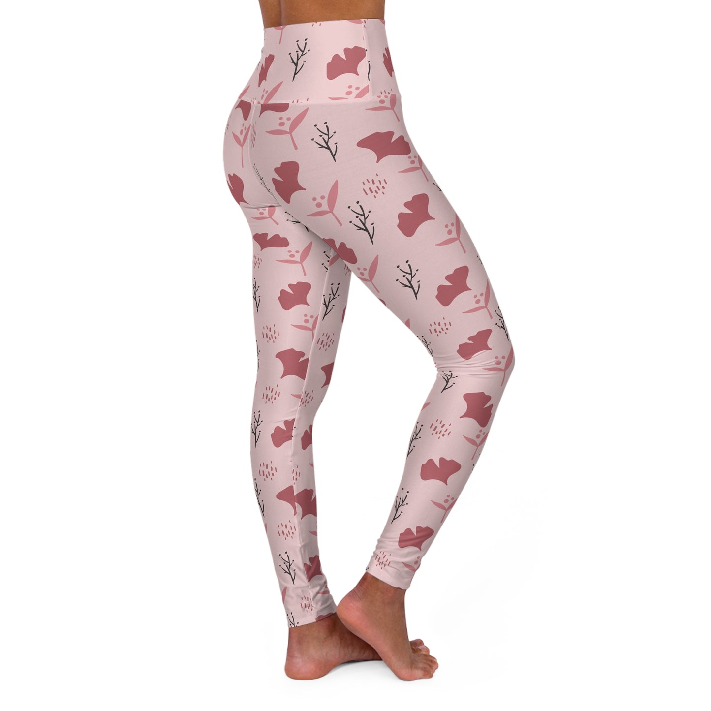 Floral Abstract High-Waisted Yoga Leggings — Floral Workout & Gym Pants