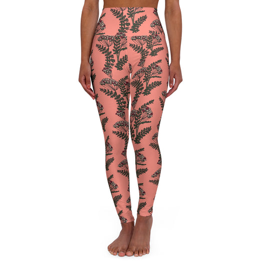 Floral Clusters High-Waisted Yoga Leggings — Women's Botanical Print Activewear