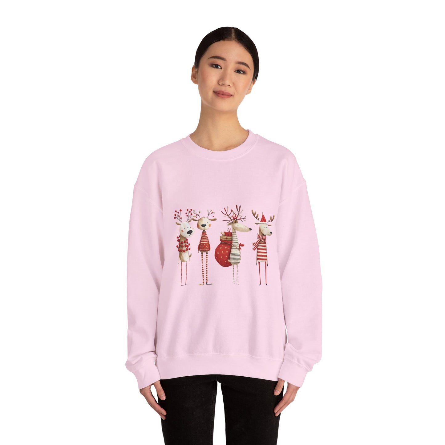 Christmas Reindeer Crewneck Sweatshirt — Holiday Reindeer Sweatshirt