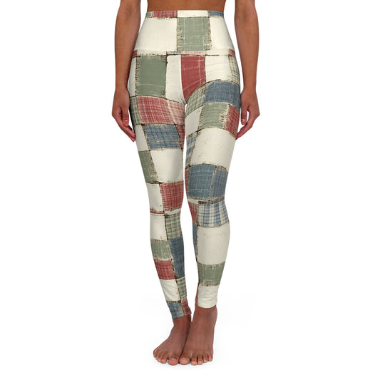 Patchwork Boho High-Waisted Yoga Leggings — Colorful Hippie AOP