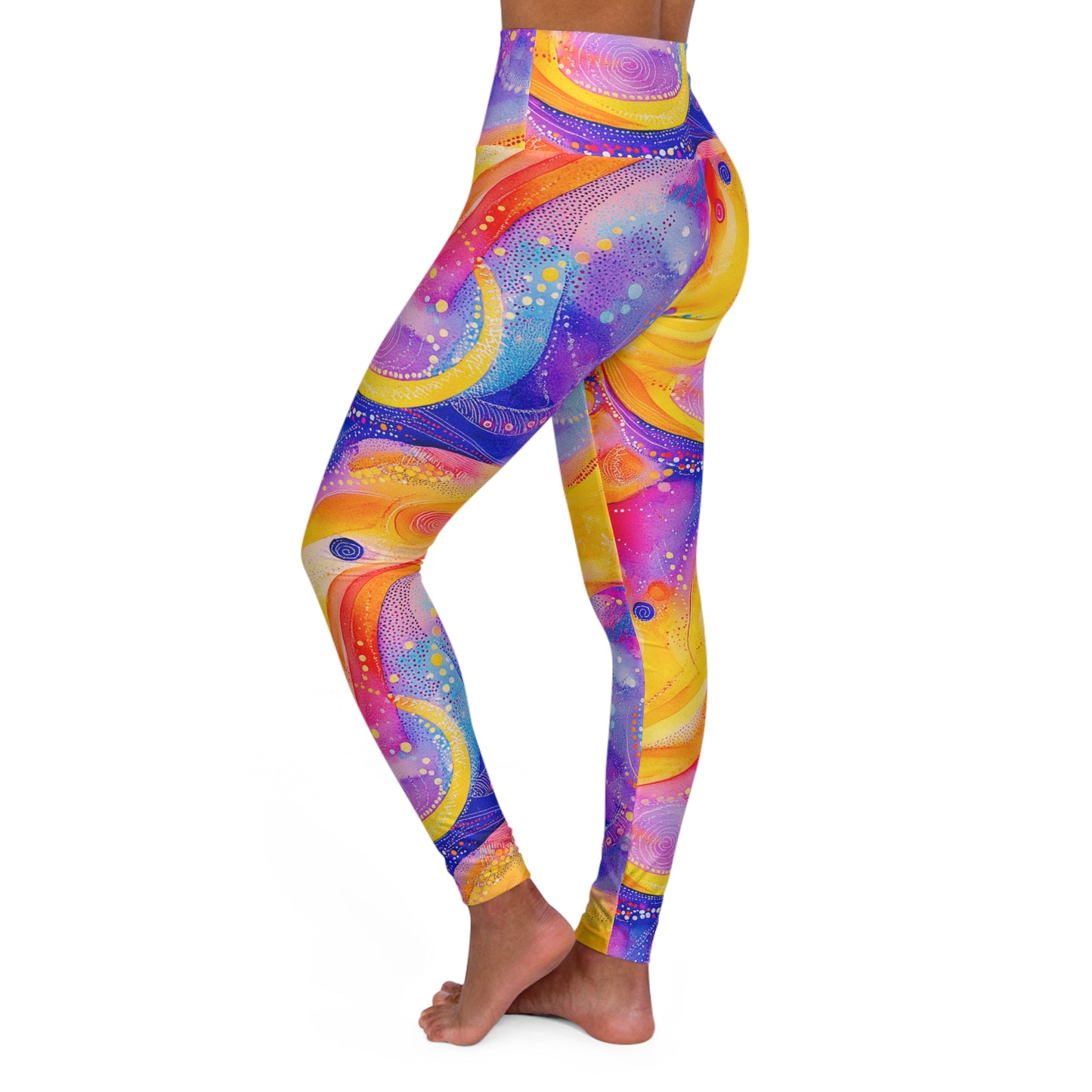 Galaxy High-Waisted Yoga Leggings — Celestial Space-Print Workout Tights