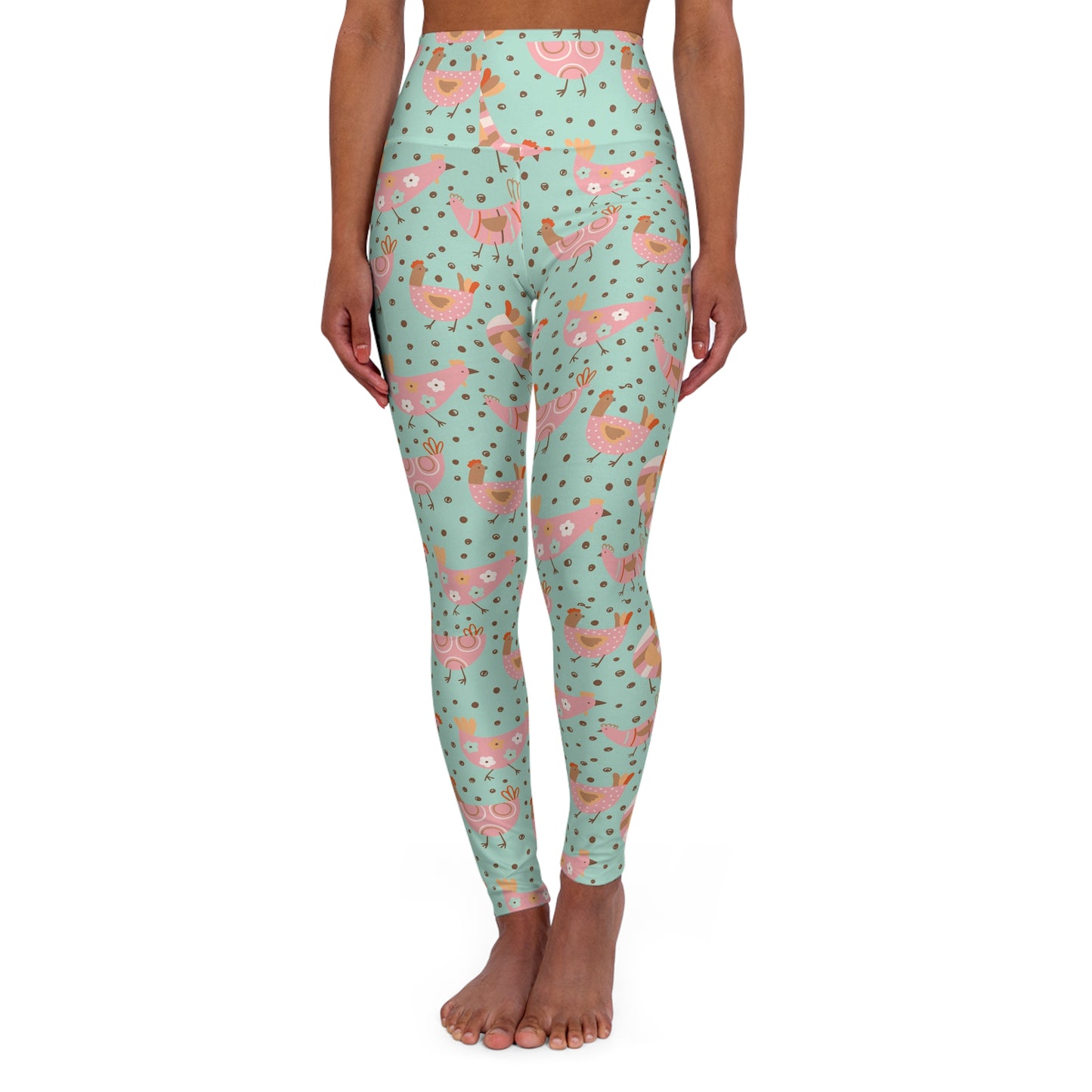 Chickens Yoga Leggings High Waisted Leggings | Farm Animal Cute Chick Activewear
