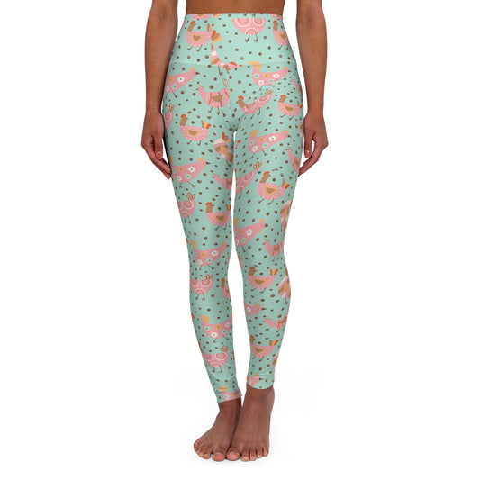 Chickens Yoga Leggings High Waisted Leggings | Farm Animal Cute Chick Activewear