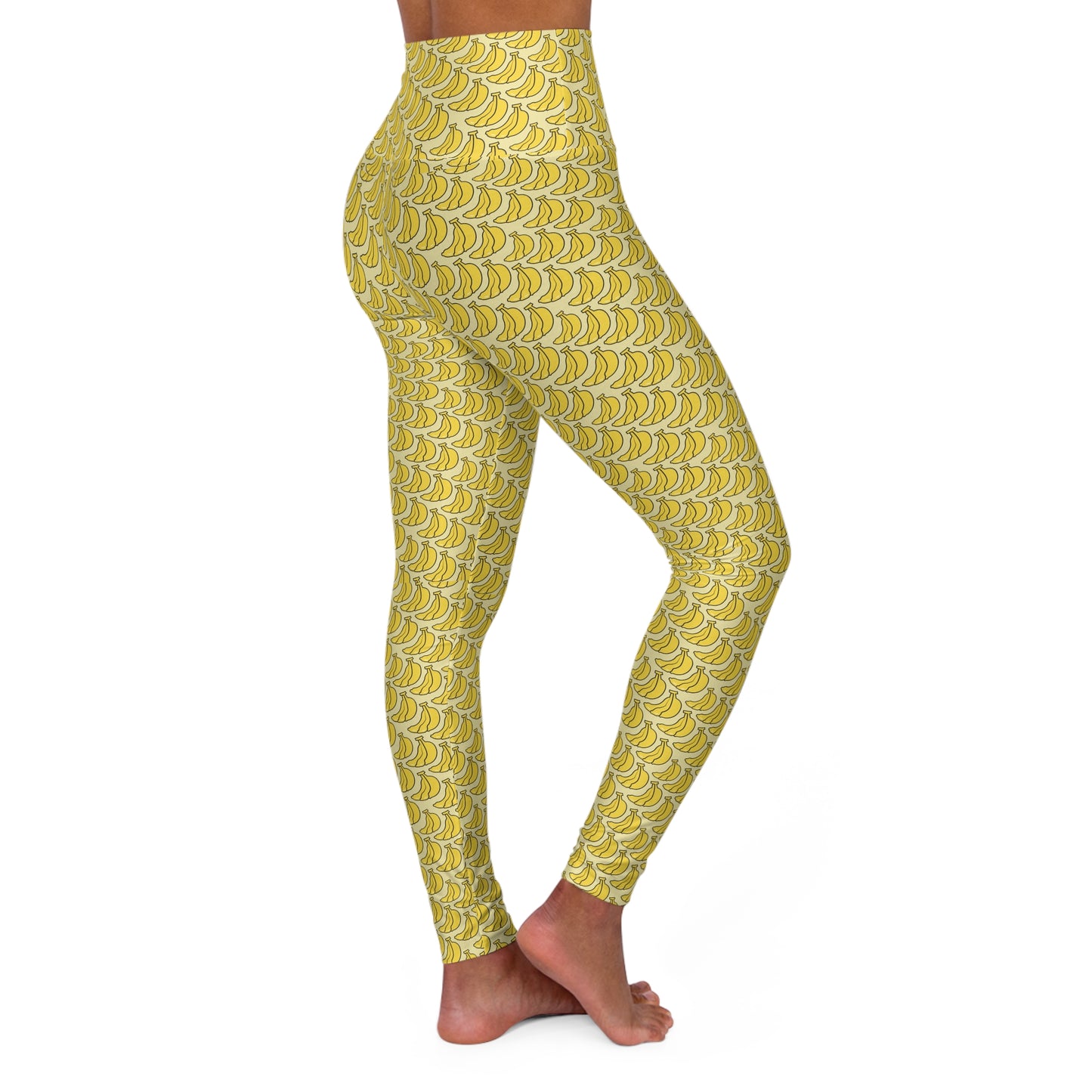 Tropical Banana Print High-Waist Yoga Leggings