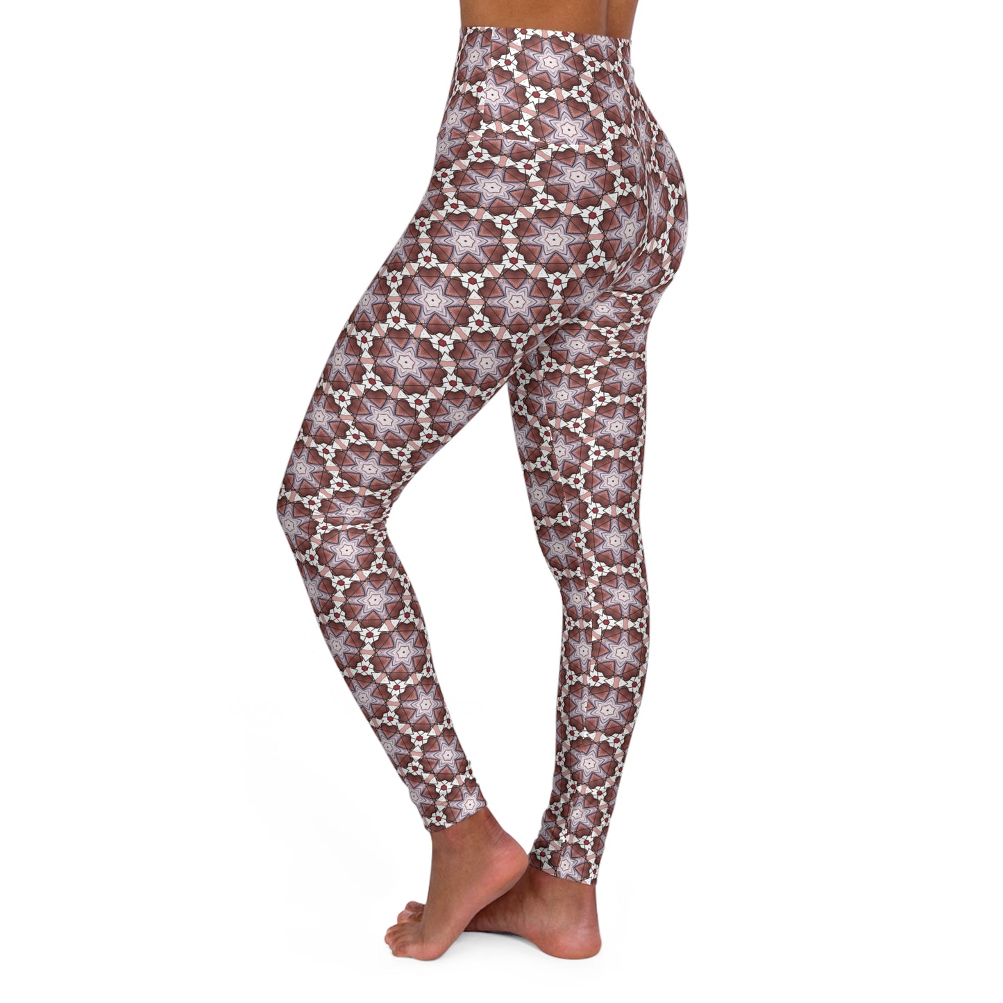 Abstract High-Waisted Yoga Leggings — Women's Fitness & Workout Tights