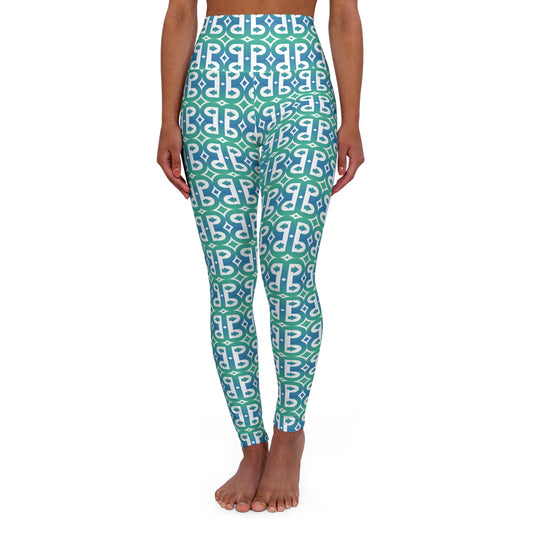 Abstract High-Waisted Yoga Leggings — Stretchy All-Over-Print Activewear