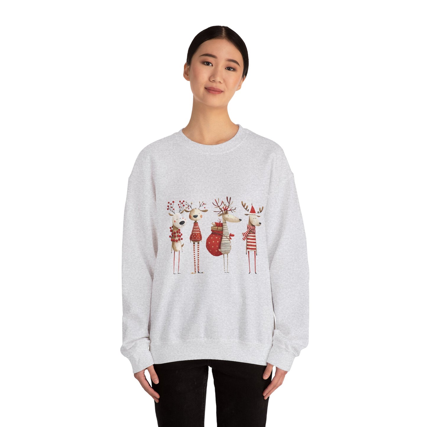 Christmas Reindeer Crewneck Sweatshirt — Holiday Reindeer Sweatshirt