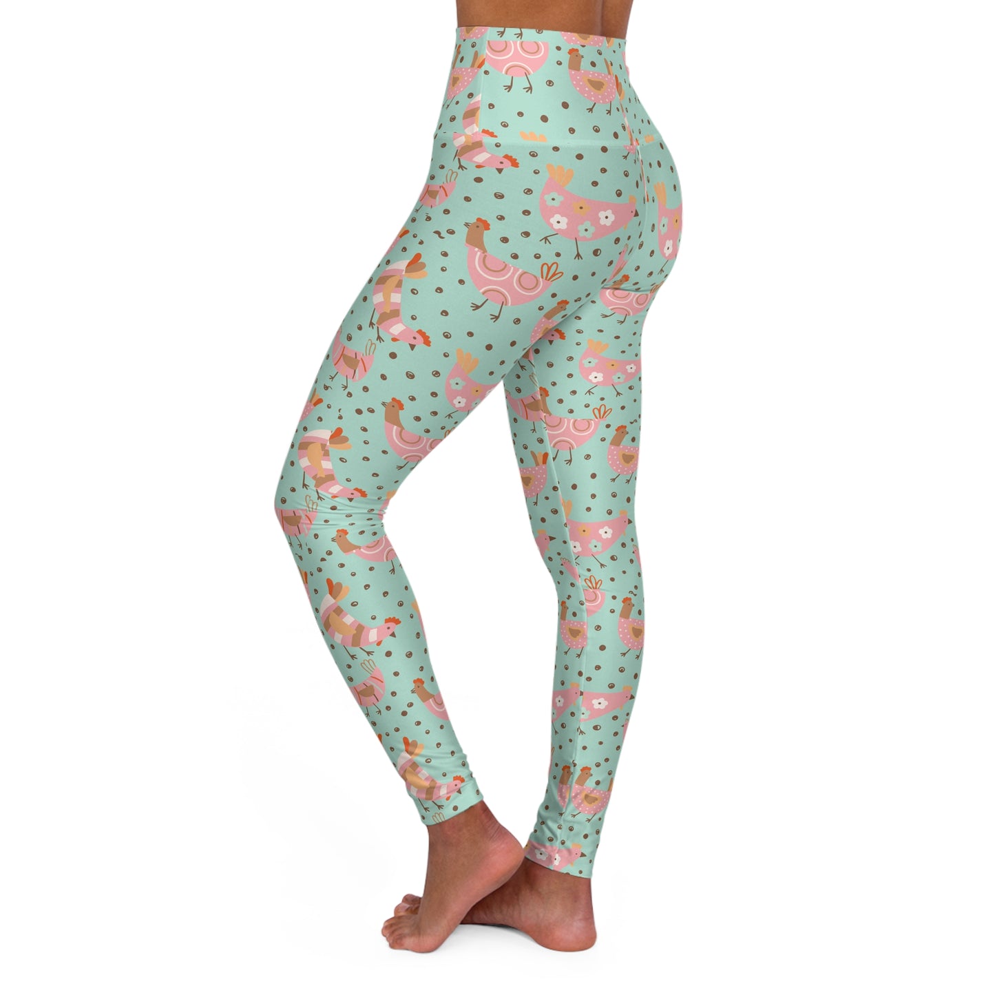 Chickens Yoga Leggings High Waisted Leggings | Farm Animal Cute Chick Activewear