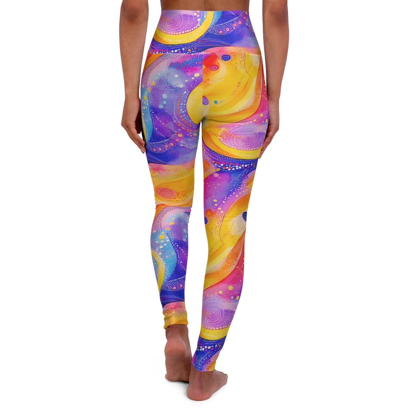 Galaxy High-Waisted Yoga Leggings — Celestial Space-Print Workout Tights