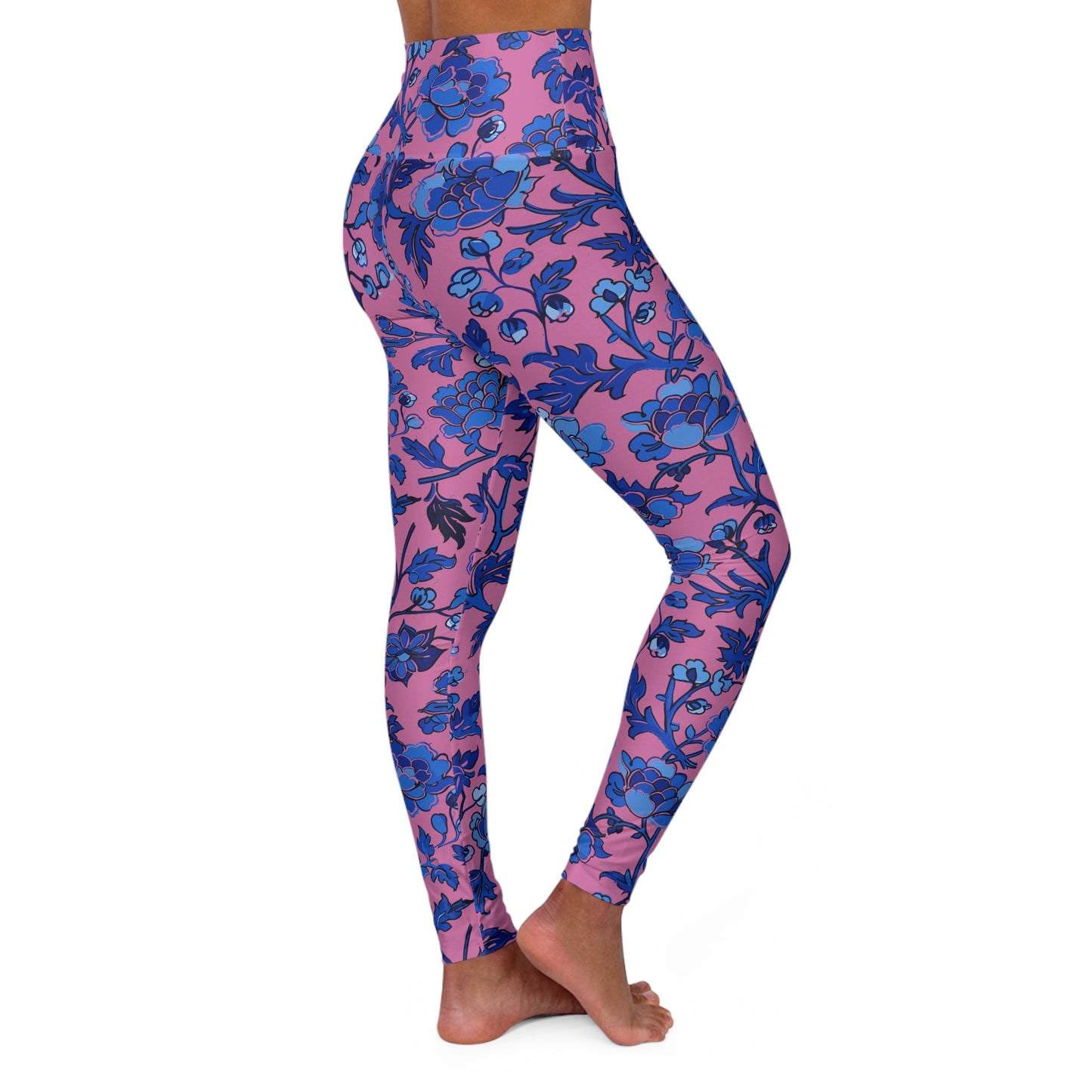 Floral High-Waisted Yoga Leggings — Women's Boho Workout Tights