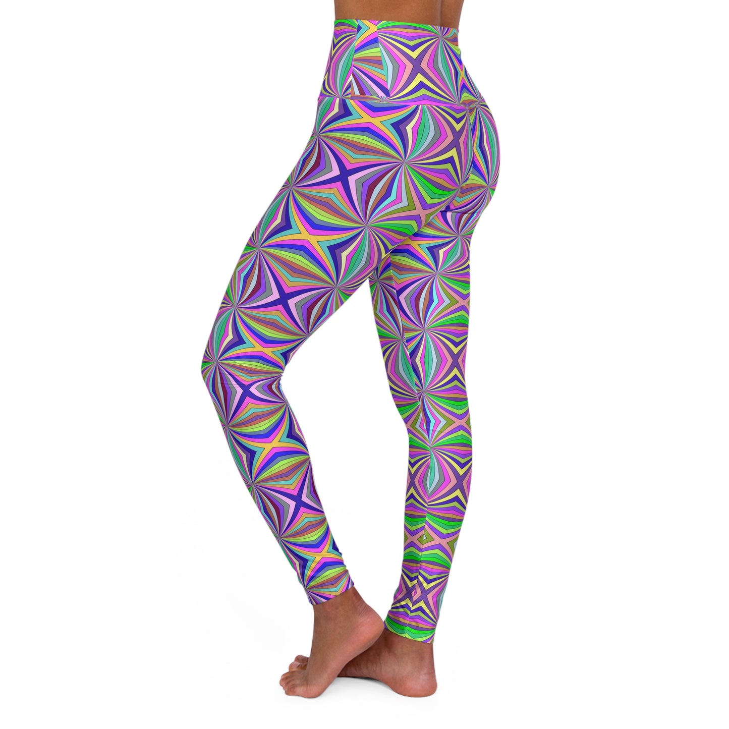 Colorful Abstract High-Waisted Yoga Leggings — Women's Stretchy Workout Pants