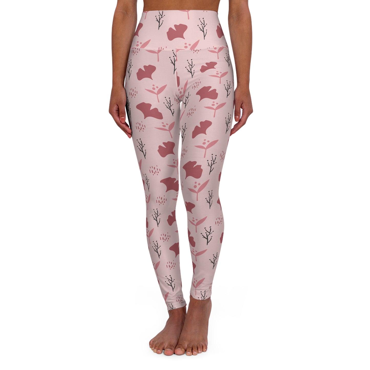 Floral Abstract High-Waisted Yoga Leggings — Floral Workout & Gym Pants