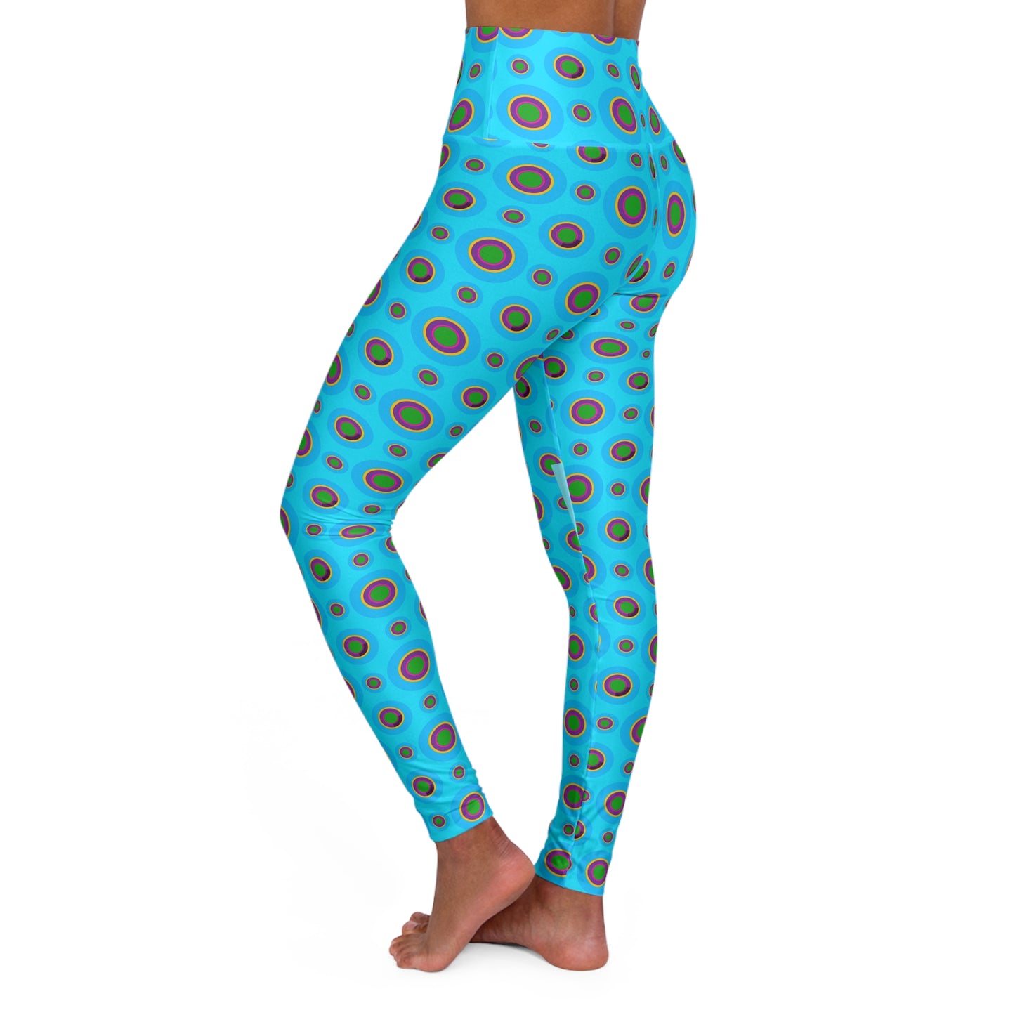Abstract Circle High-Waisted Yoga Leggings — Geometric Athletic Workout Tights